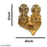 Handcrafted terracotta Laxmi Ganesh statue for Diwali Puja, Indian Ganesh-Lakshmi idol made of clay (Design 1)